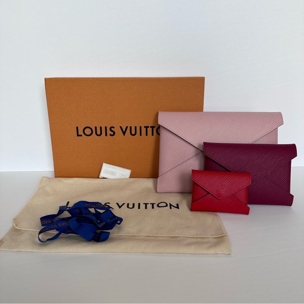 Louis Vuitton Epi Kirigami Pochette Set Rose Ballerina Fuchsia Coquelicot